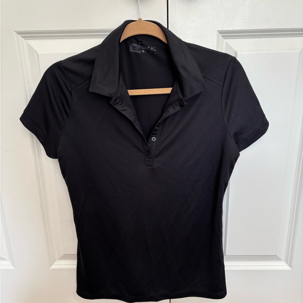 NEW Nike Women's Size Large Black Button Down DriFit Golf Shirt New Without Tags